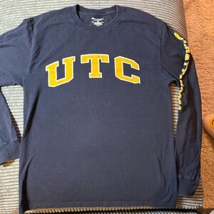 Champion Dark Blue Long Sleeve Tee with Yellow Print